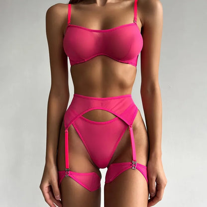 solid color wireless bra sexy mid waist briefs sexy lingerie