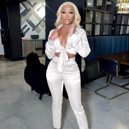 Holiday Selfie Women's Casual Elegant Solid Color Polyester Pants Sets Pants Sets