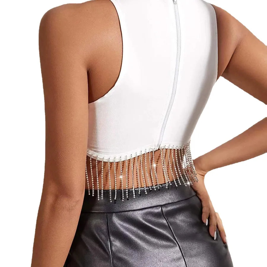 women's wrap crop top tank tops tassel streetwear solid color