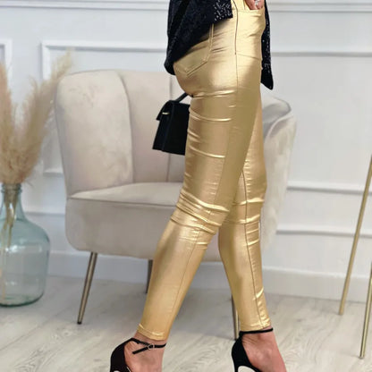 women's daily casual solid color full length pocket casual pants