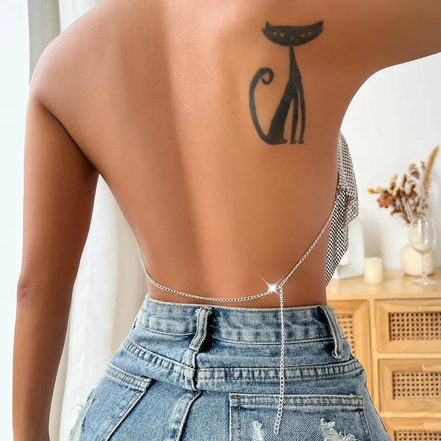 women's vest tank tops backless sexy streetwear solid color