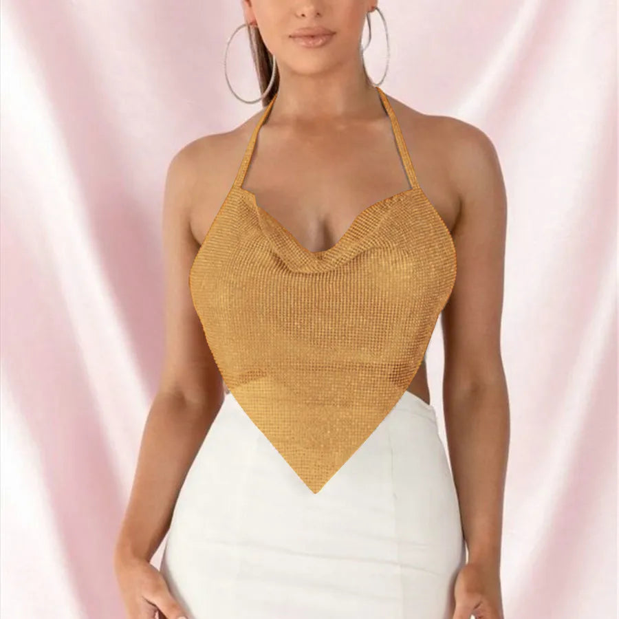 women's vest tank tops backless sexy streetwear solid color