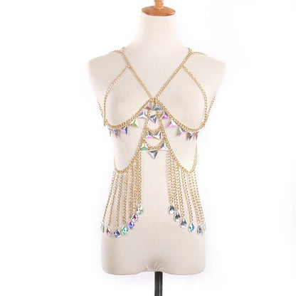 Jewelry Summer New Waist Chain Accessories Acrylic Bra Sexy Hollow Colorful Chain Body Chain