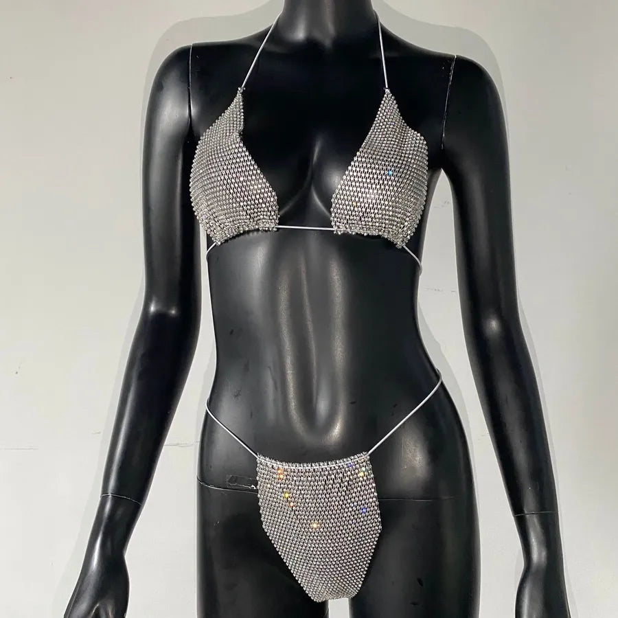 women's solid color 2 piece set bikinis