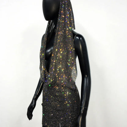 Halter Neck Hooded Sleeveless Hip Skirt Dress