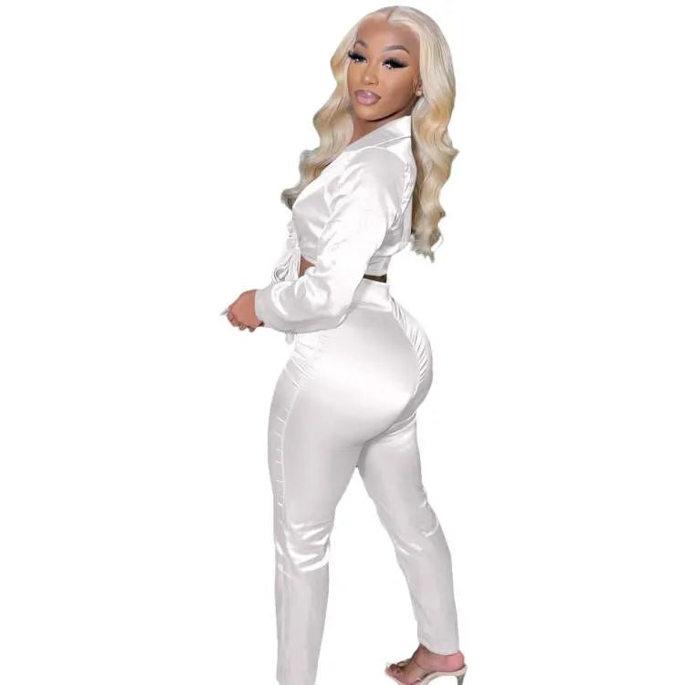 Holiday Selfie Women's Casual Elegant Solid Color Polyester Pants Sets Pants Sets