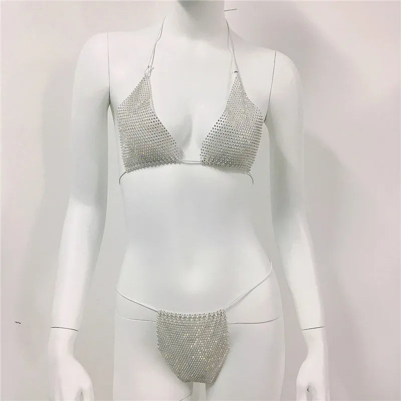 women's solid color 2 piece set bikinis