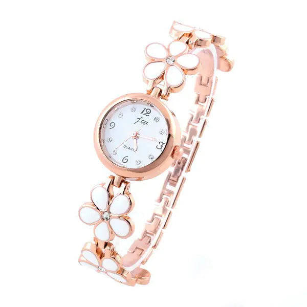 Women's Quartz Watch with Floral Design