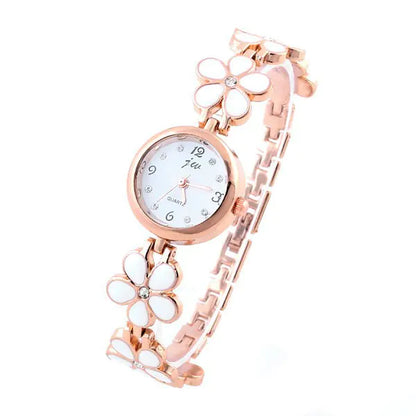Women's Quartz Watch with Floral Design