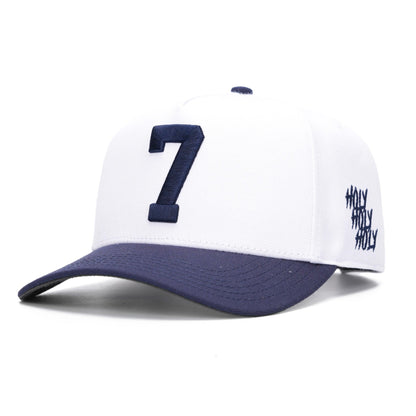 ‘7’ Premium SnapBack - White/Navy