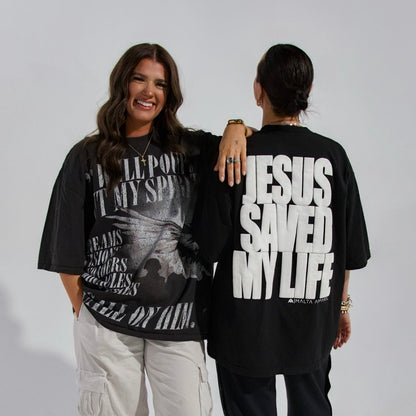 [PRE-ORDER - SHIPS JANUARY 23RD] Jesus Saved My Life PUFF PRINT - Black