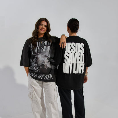 [PRE-ORDER - SHIPS JANUARY 23RD] Jesus Saved My Life PUFF PRINT - Black