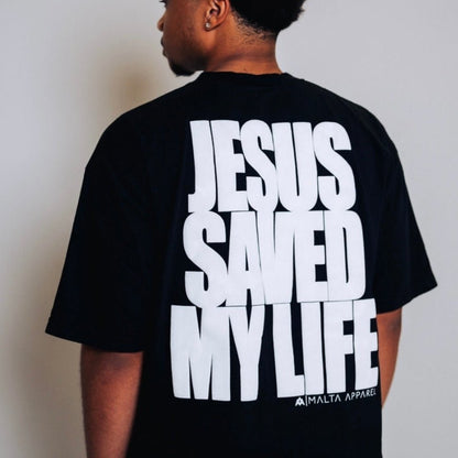 [PRE-ORDER - SHIPS JANUARY 23RD] Jesus Saved My Life PUFF PRINT - Black