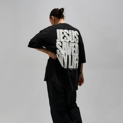[PRE-ORDER - SHIPS JANUARY 23RD] Jesus Saved My Life PUFF PRINT - Black