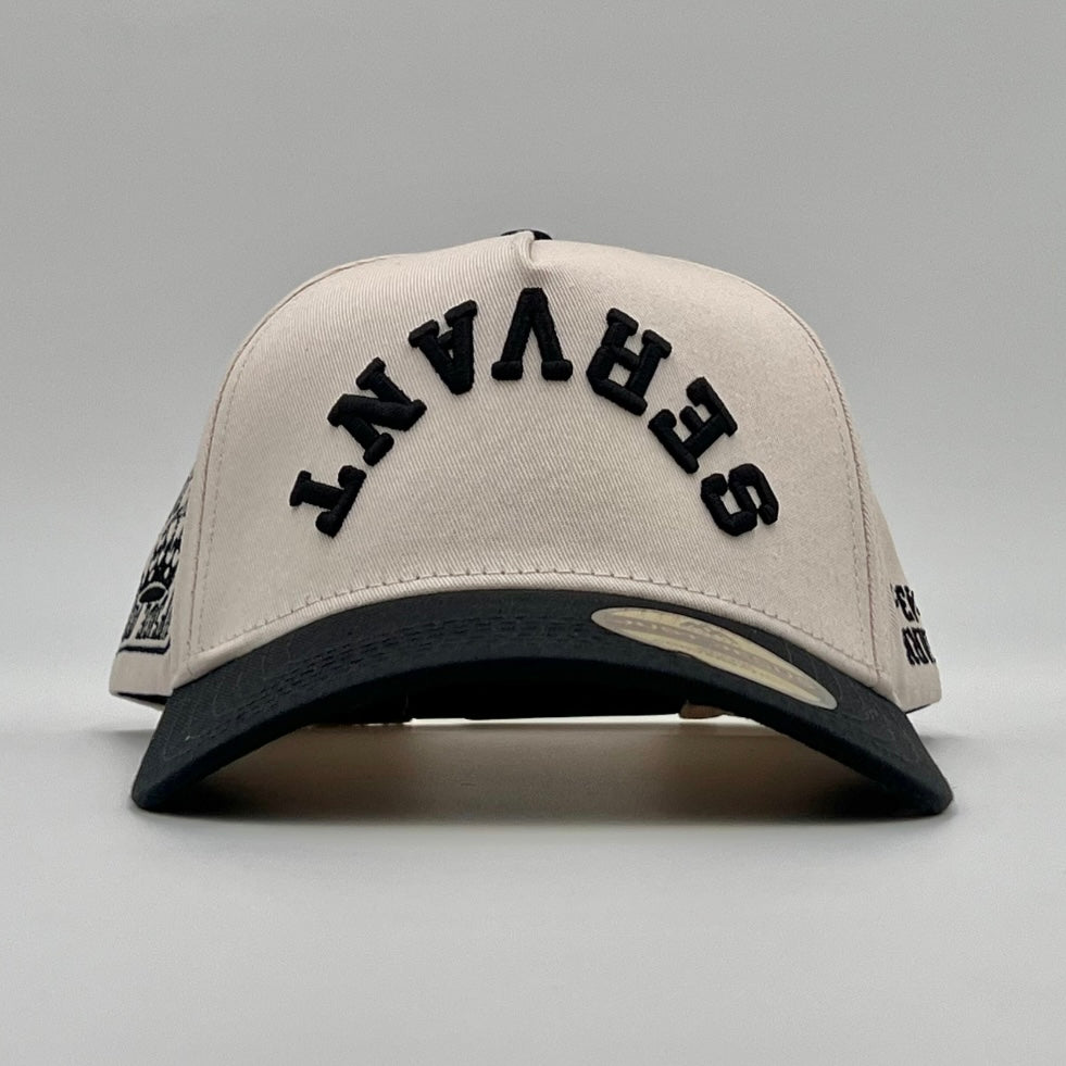 ‘SERVANT’ Premium SnapBack - Cream/Black
