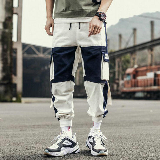 Spring Summer Mens Harem Pants Streetwear Jogger Multi-pocket Ribbons Trousers Men Hip Hop Sweatpants Trousers