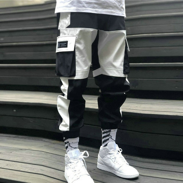 Spring Summer Mens Harem Pants Streetwear Jogger Multi-pocket Ribbons Trousers Men Hip Hop Sweatpants Trousers