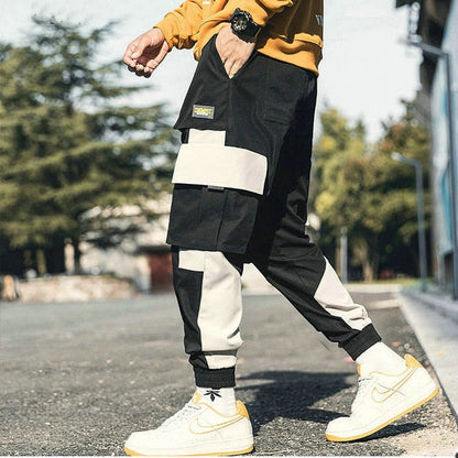 Spring Summer Mens Harem Pants Streetwear Jogger Multi-pocket Ribbons Trousers Men Hip Hop Sweatpants Trousers