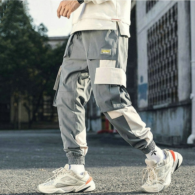 Spring Summer Mens Harem Pants Streetwear Jogger Multi-pocket Ribbons Trousers Men Hip Hop Sweatpants Trousers
