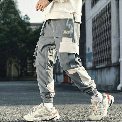 Spring Summer Mens Harem Pants Streetwear Jogger Multi-pocket Ribbons Trousers Men Hip Hop Sweatpants Trousers