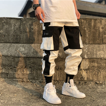 Spring Summer Mens Harem Pants Streetwear Jogger Multi-pocket Ribbons Trousers Men Hip Hop Sweatpants Trousers