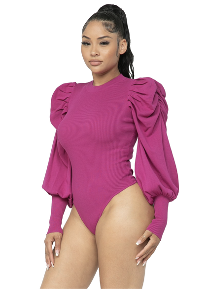 Puff Sleeve Knit Bodysuit
