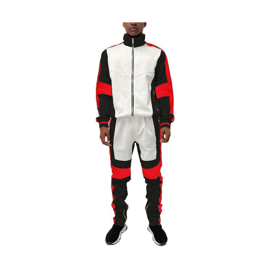 VacationGrabs Red Multi Track Set for Men - 2PC Outfit