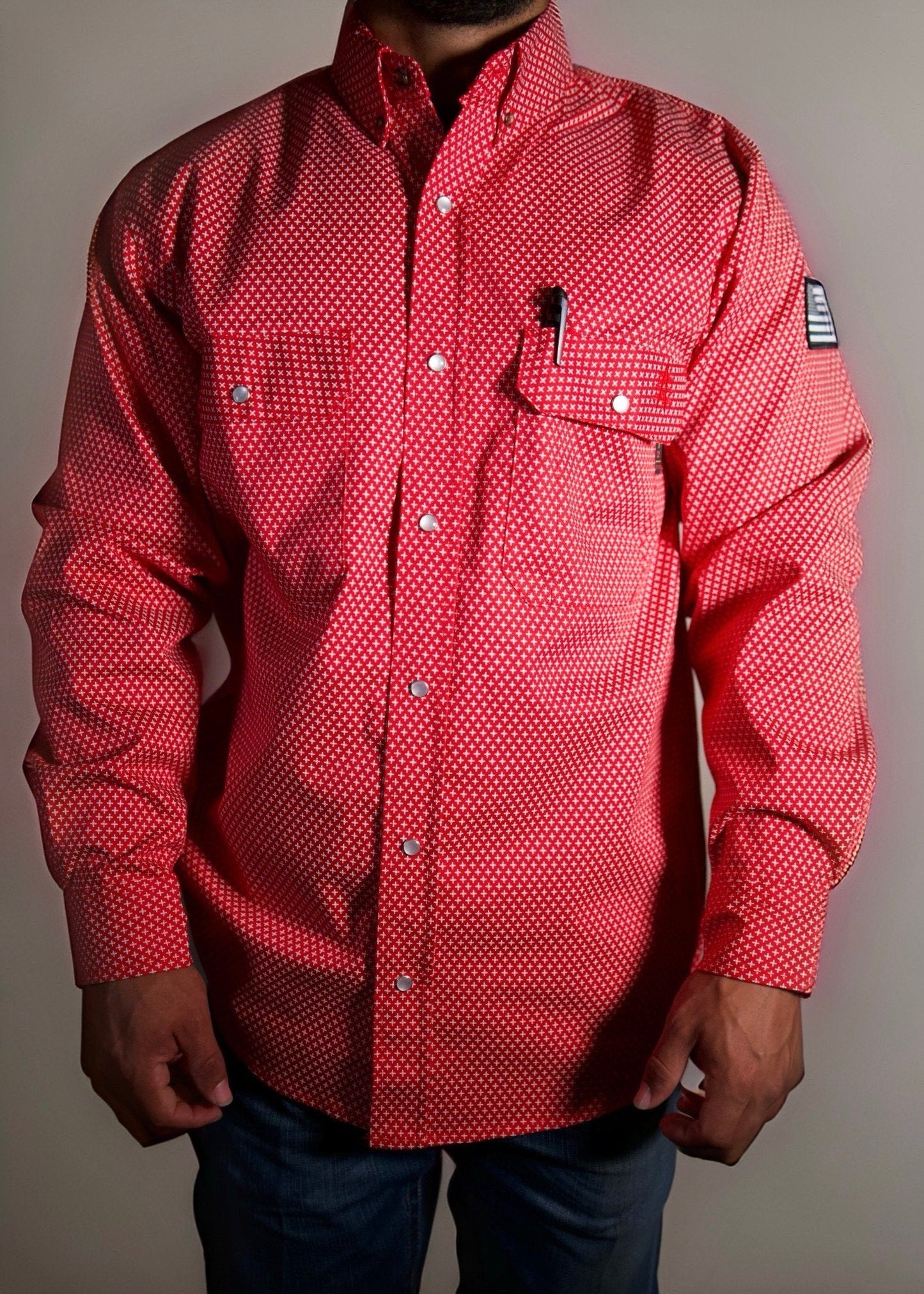 Camisa de trabajo FR Pearl Snap - Rojo Alfa