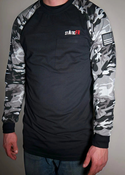Camisa de camuflaje FR - Negro/Gris
