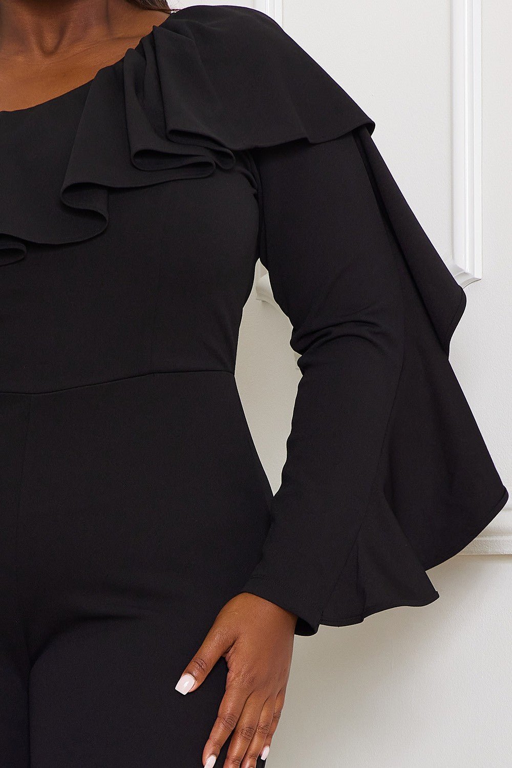 Reign 荷葉邊單肩加大尺寸連身褲