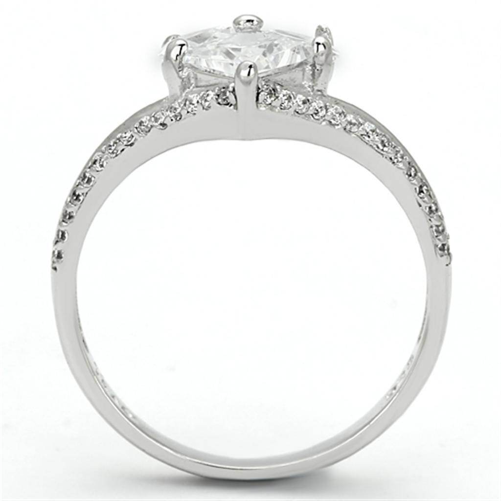 VacationGrabs Rhodium 925 Sterling Silver Ring with Heart