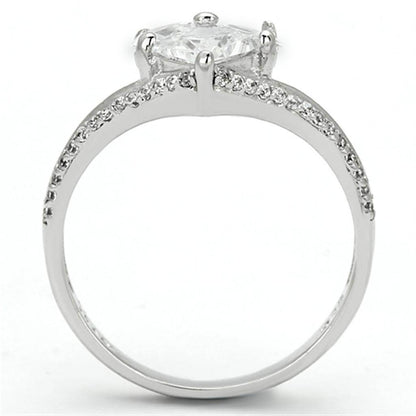 VacationGrabs Rhodium 925 Sterling Silver Ring with Heart