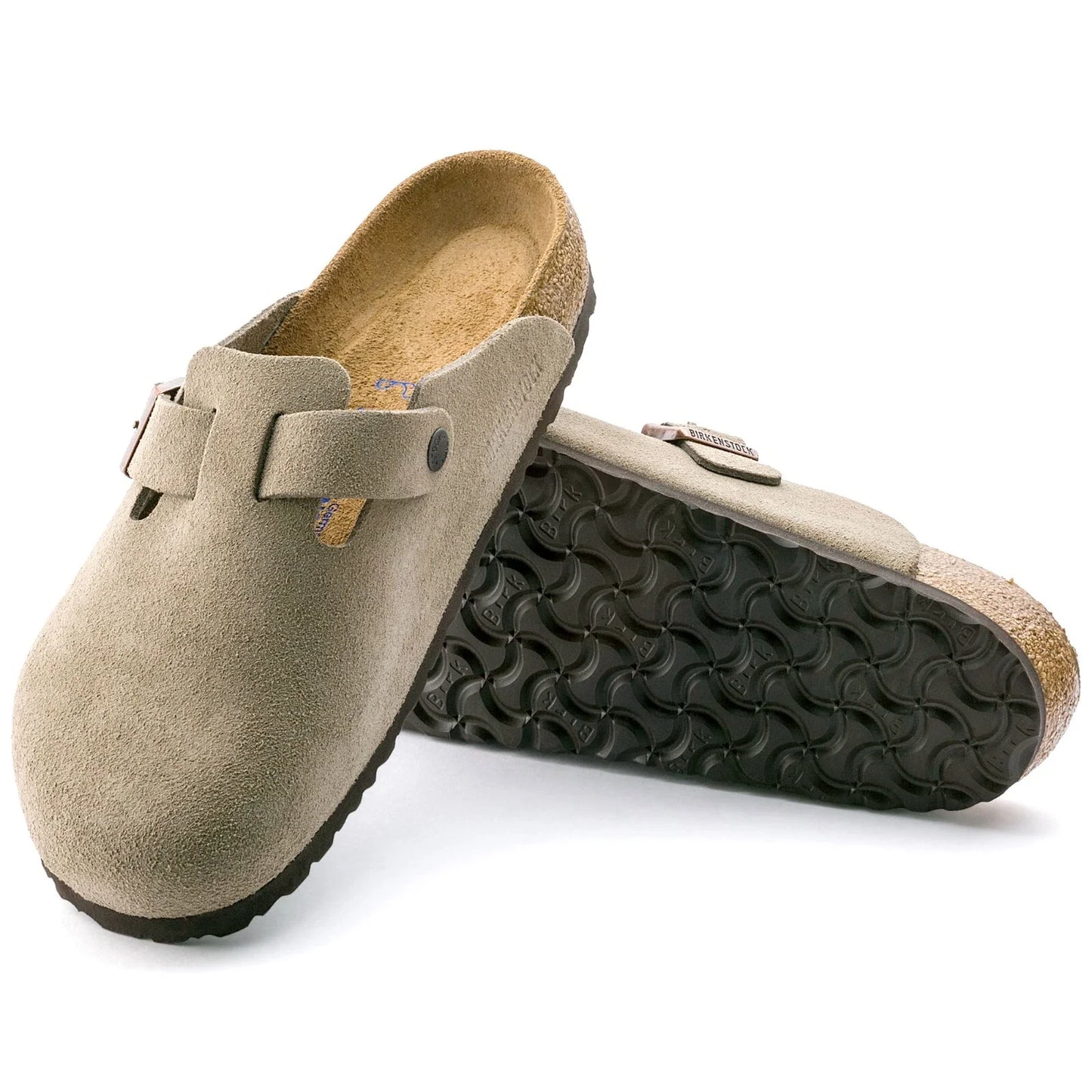 Birkenstock Boston Soft Footbed Suede Clog – Taupe (Unisex)