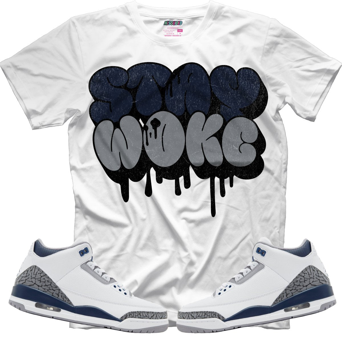 Stay Woke (Air Jordan 3 White Navy) T-Shirt