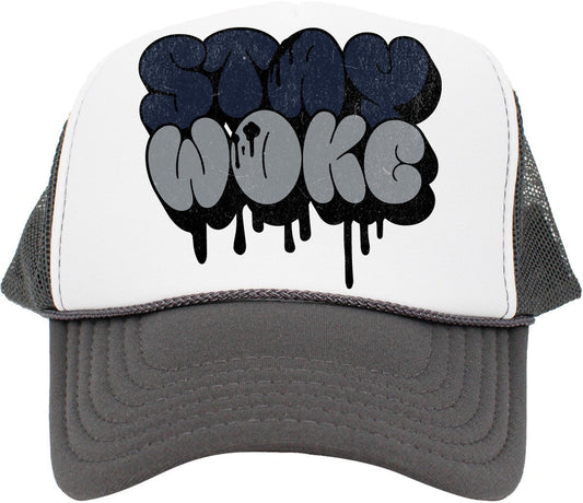 Stay Woke (Air Jordan 3 White Navy) Trucker Hat