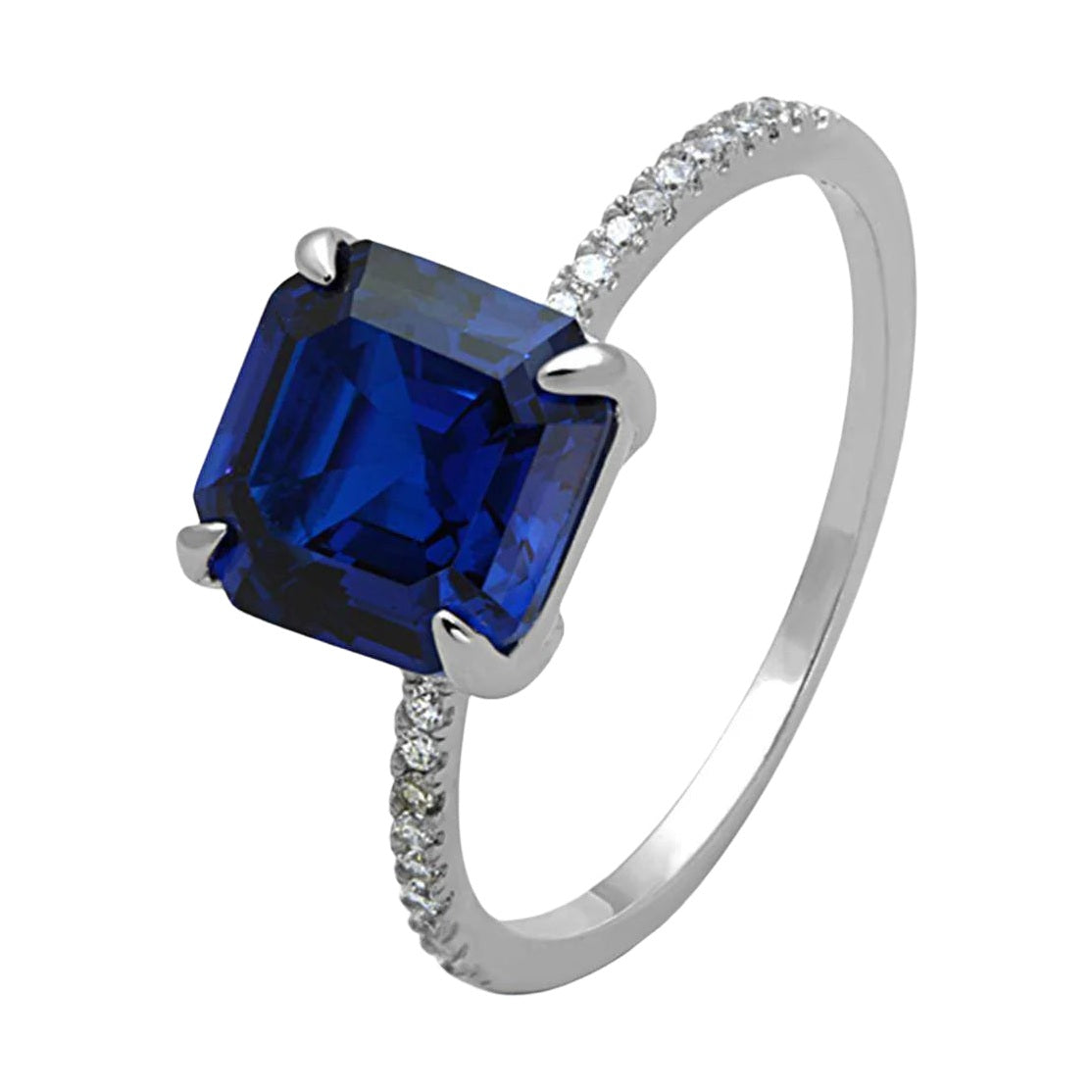 Anillo de compromiso de plata esterlina VacationGrabs para mujer