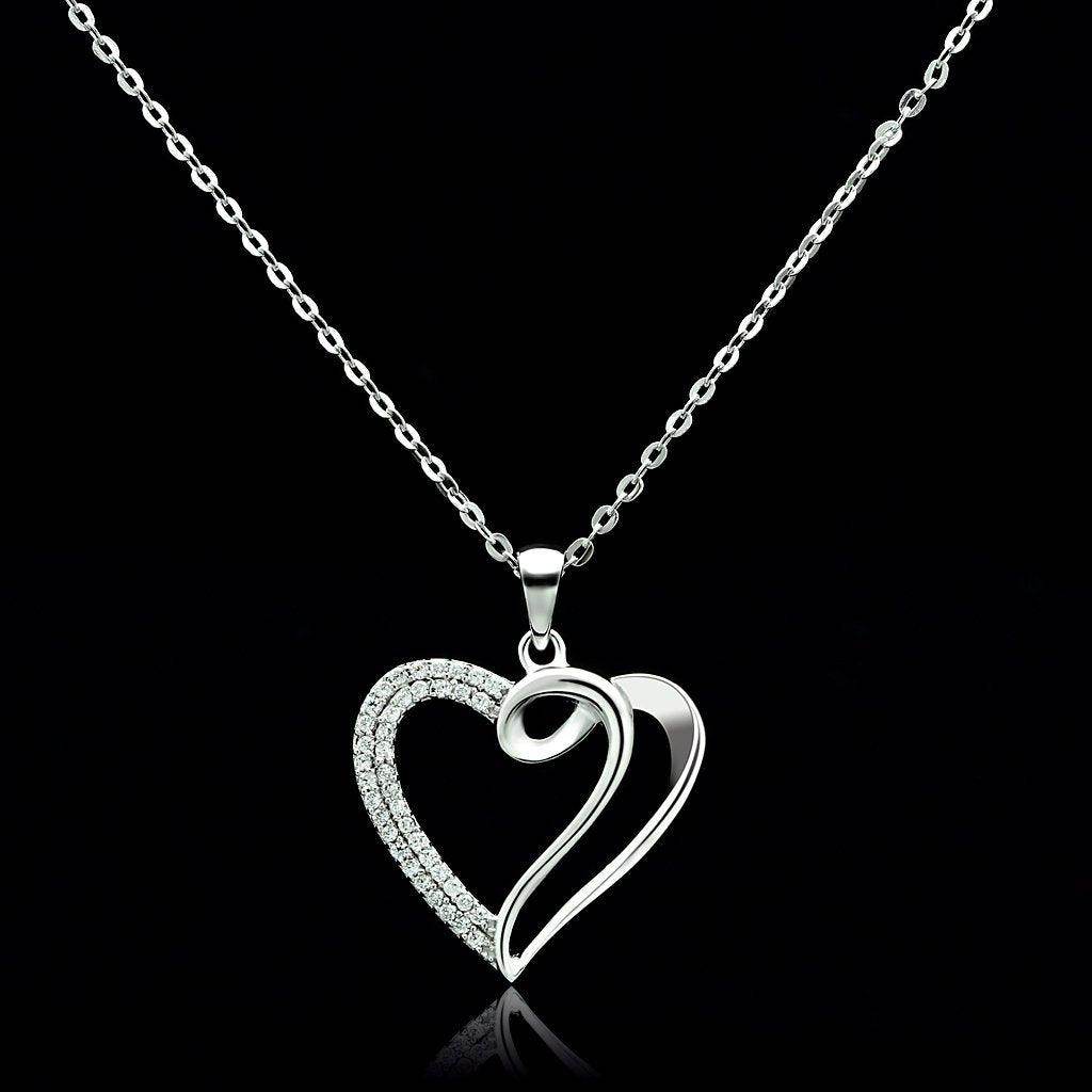 Joyas con colgante de corazón de plata esterlina VacationGrabs