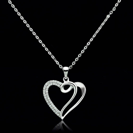 VacationGrabs Sterling Silver Heart Pendant Jewelry