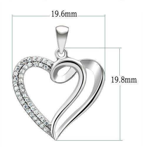 Joyas con colgante de corazón de plata esterlina VacationGrabs