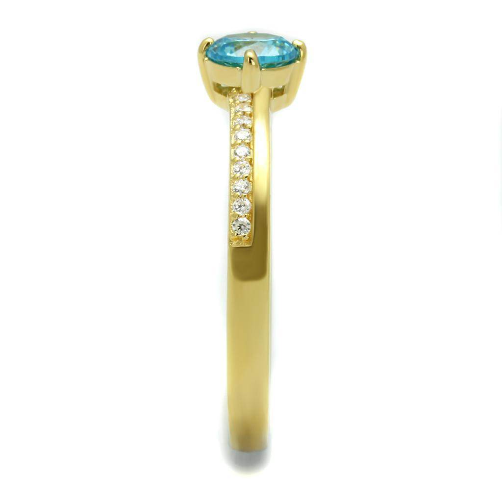 TS561 - Anillo de plata de ley 925 en oro con circonitas de grado AAA en