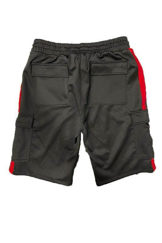 Conjunto de 2 piezas de chaqueta deportiva con dos rayas y pantalones cortos para hombre