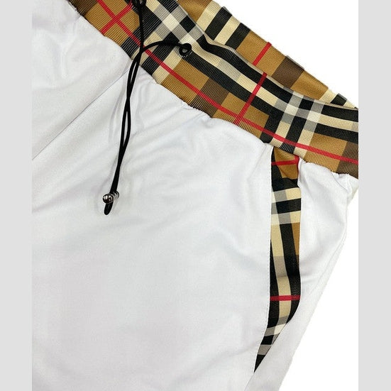 男士格子休閒度假短褲 - 舒適合身