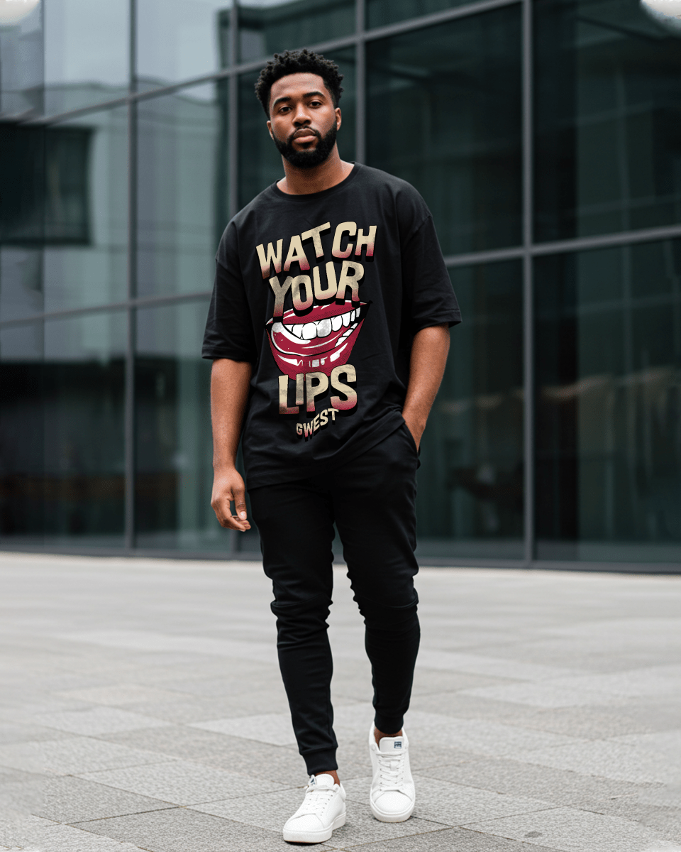 G-West Watch Your Lips Oversized T-Shirt Mens
