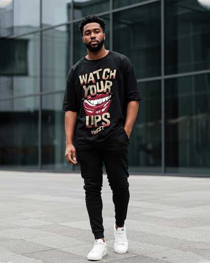 G-West Watch Your Lips Oversized T-Shirt Mens