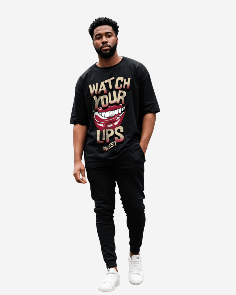 G-West Watch Your Lips Oversized T-Shirt Mens