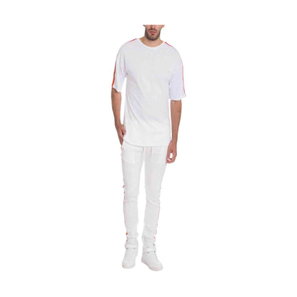 Men's 2PC White Rainbow Shirt and Pants