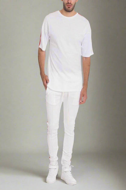 Men's 2PC White Rainbow Shirt and Pants