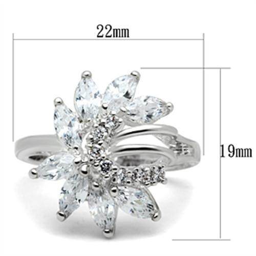 VacationGrabs Sterling Silver Floral Ring for Women