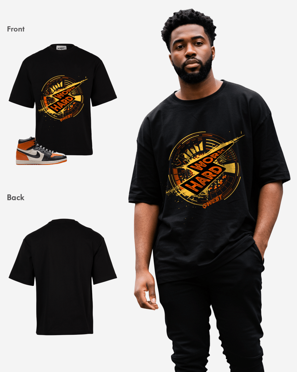 G-West Work Hard Oversized T-Shirt Mens