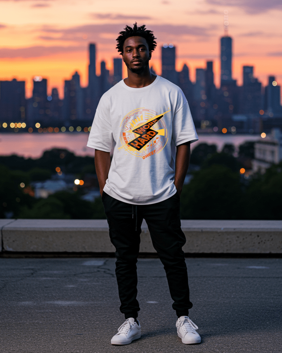 G-West Work Hard Oversized T-Shirt Mens